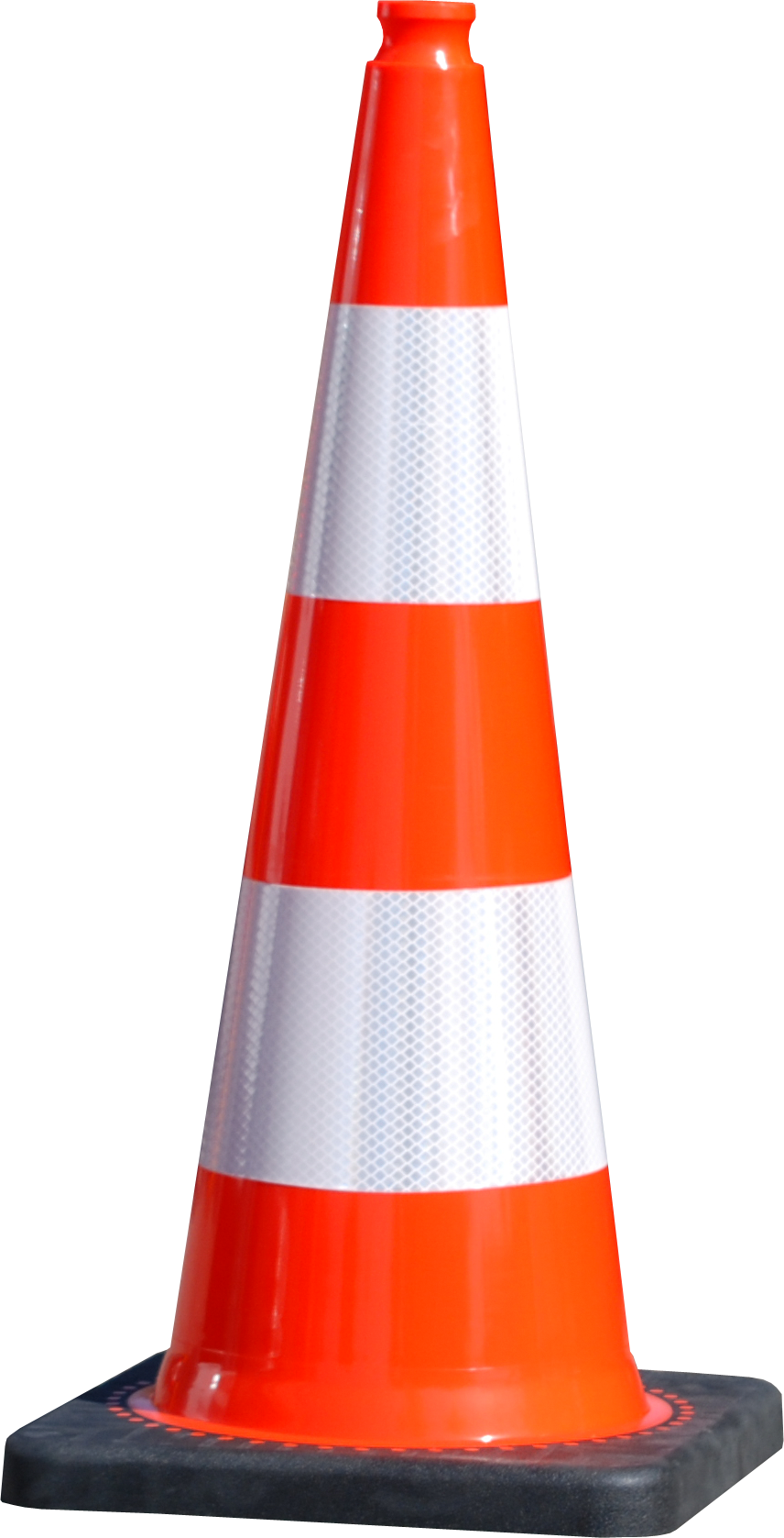 Cono segnaletico PEC da 75 cm con base nera in PVC riciclato, 3,2 kg